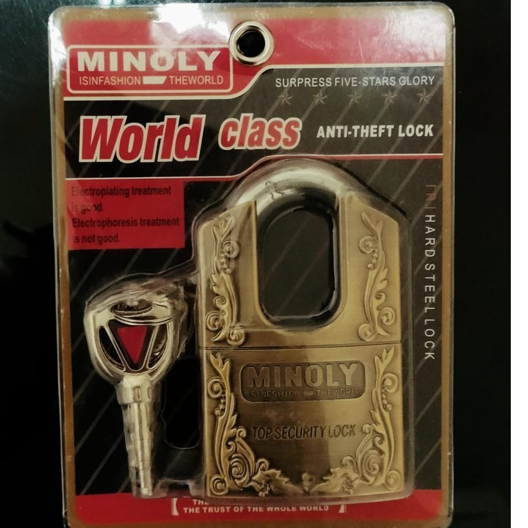 PROMO !!! ORII GEMBOK GERBANG PINTU RUMAH WORD CLASS MINOLY ANTI MALING ANTI CUT ANTI THEFT LOCK BAHAN BAJA