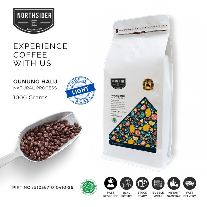 

DISKON - (BISA COD) BIJI KOPI ARABIKA GUNUNG HALU NATURAL - 1KG NORTHSIDER COFFEE - BIJI KOPI, LIGHT ROAST