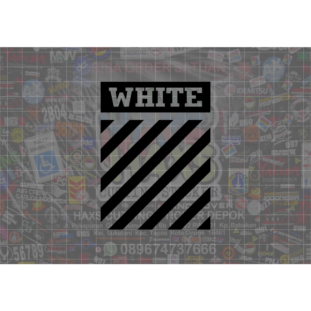 Cutting Sticker Off White Tinggi 10 Cm Untuk Mobil &amp; Motor