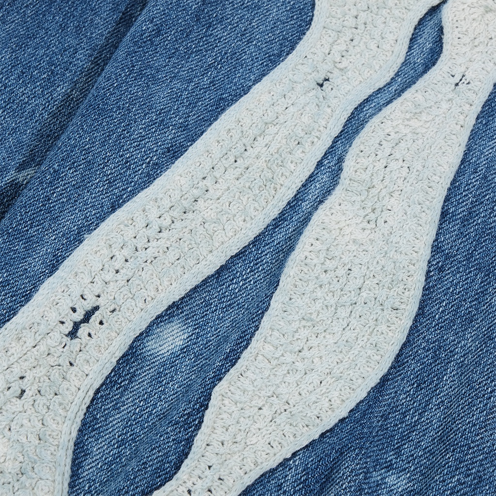 Kapital Bone Embroidery Denim Work Shirt Indigo
