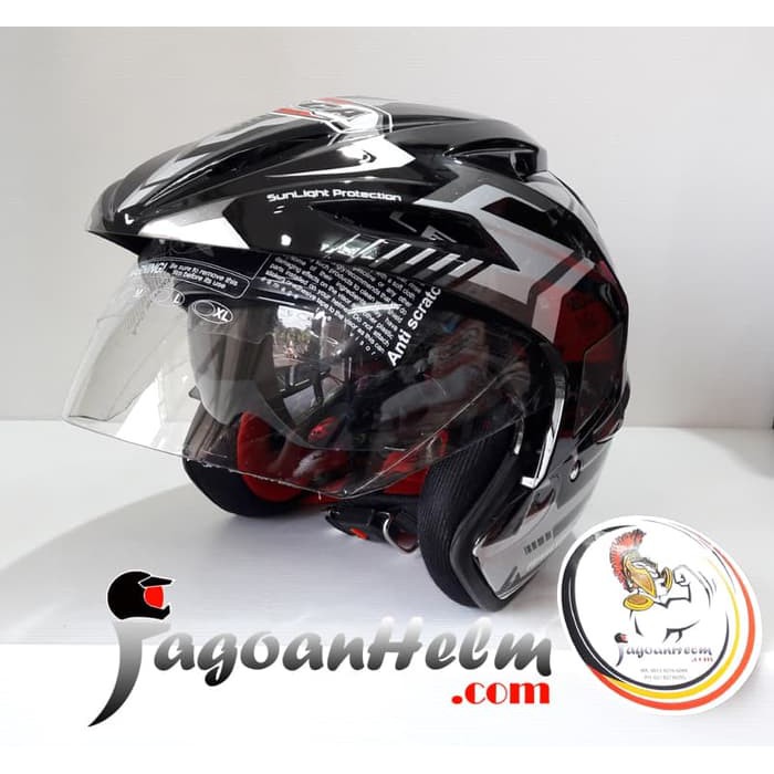 ASCA HELM PREMIER POWER | BLACK SILVER GLOSSY | DOUBLE VISOR