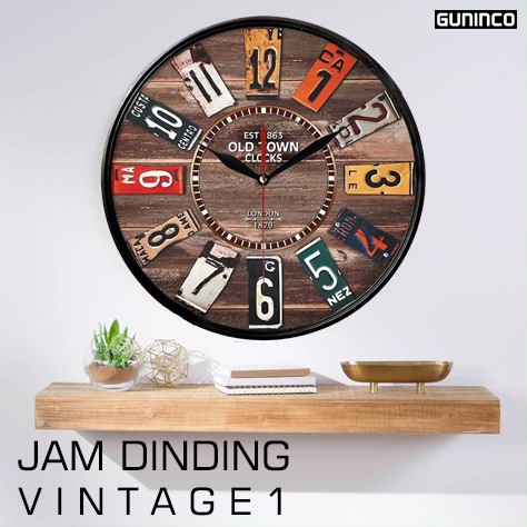 GUNINCO JAM DINDING UNIK VINTAGE 30 cm Klasik Classic Retro Shabby Dinding Wall Clock Bagus Murah-1
