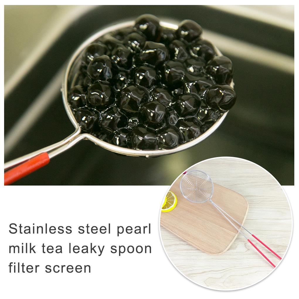 (house2020) Saringan Bahan Stainless Steel Gagang Silikon Bentuk Oval Anti slip Reusable Untuk Dapur