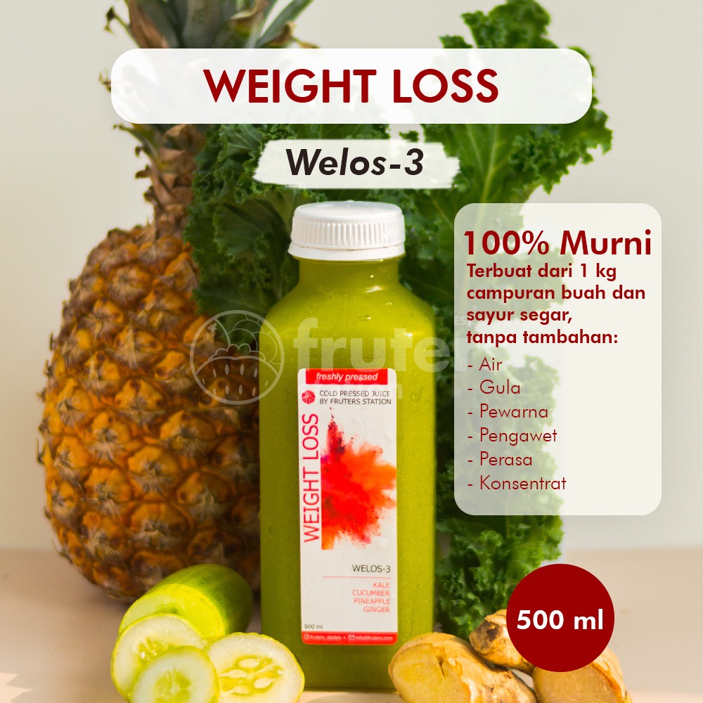 

Cold Pressed Juice 100% Murni Jus Sehat Jus Diet 500ml WELOS-3 Fruters Station