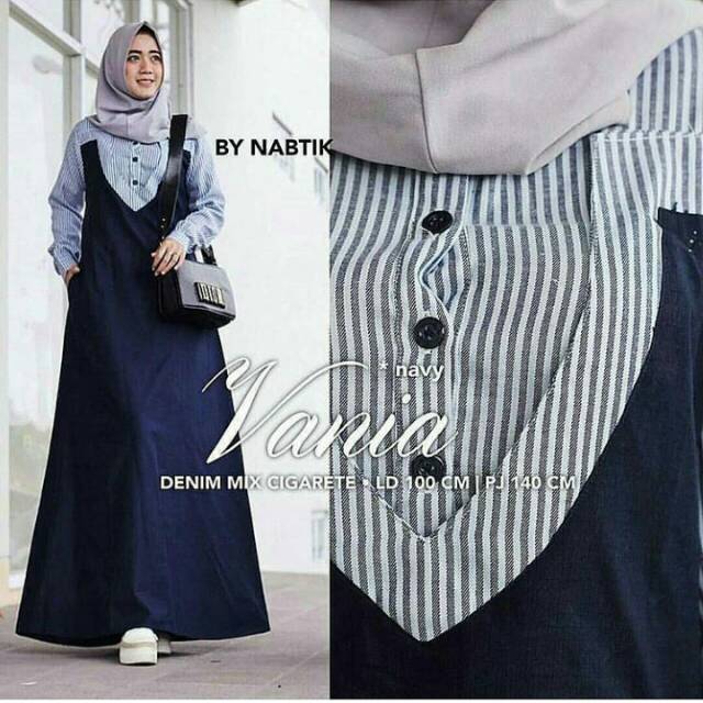 Fashion Wanita: Long Dress Muslim Lengan Panjang dengan Kancing, Warna Polos