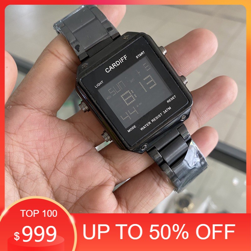 JAM TANGAN CARDIFF digital original rantai pria wanita