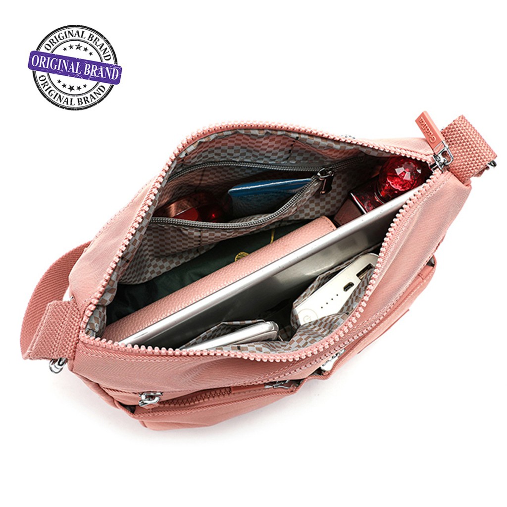 GUDIKA - Tas Selempang Wanita Trendy Import Original 5191 - Tas Wanita Selempang Bahu Import Korea Kekinian Terbaru Bahan Nylon Waterproof Anti Air - slingbag - tas mini - bag - cewek - imut - fashion - branded - santai - tas - slempang - termurah - ori