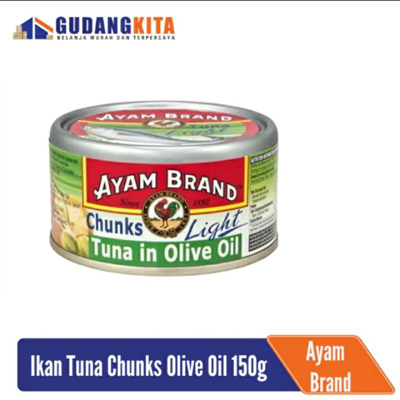 

Ikan Tuna Kaleng Chunks In Olive Oil Ayam Brand 150gr