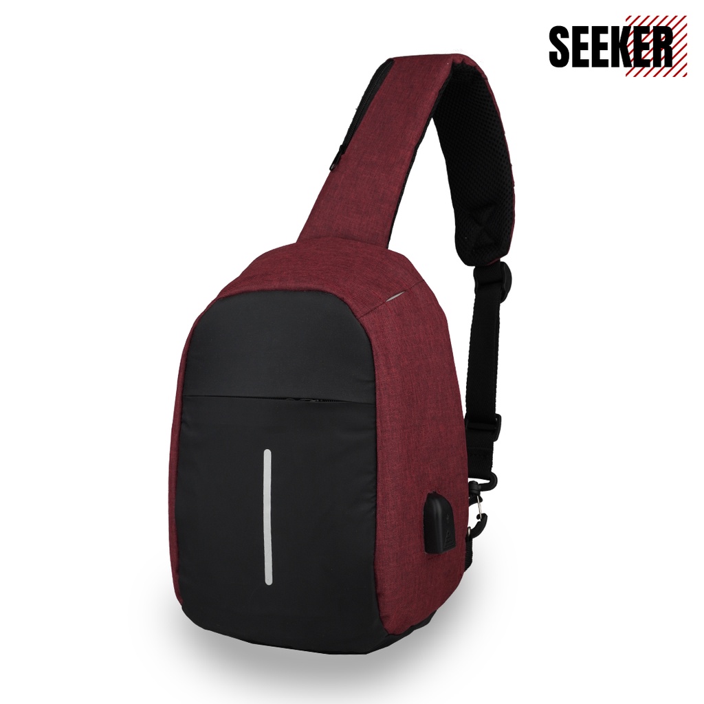 Best Seller Tas Selempang / Slempang Anti Maling/Anti Air Sling Bag + USB Charger PREMIUM Quality