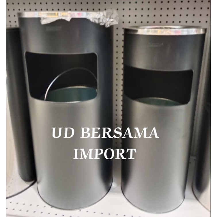 KRISBOW Tempat Sampah Stainless Dengan Asbak 30X65 Cm Asthray Dustbin