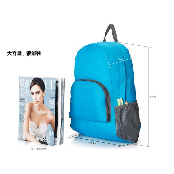 Tas Punggung Ransel Lipat Pria Wanita Travel Backpack Folding Anti Air Water Proof