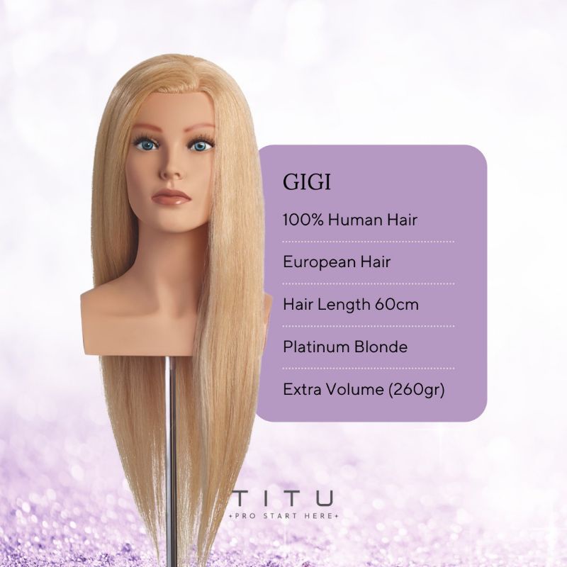Kepala Manekin GIGI 100% Rambut Asli