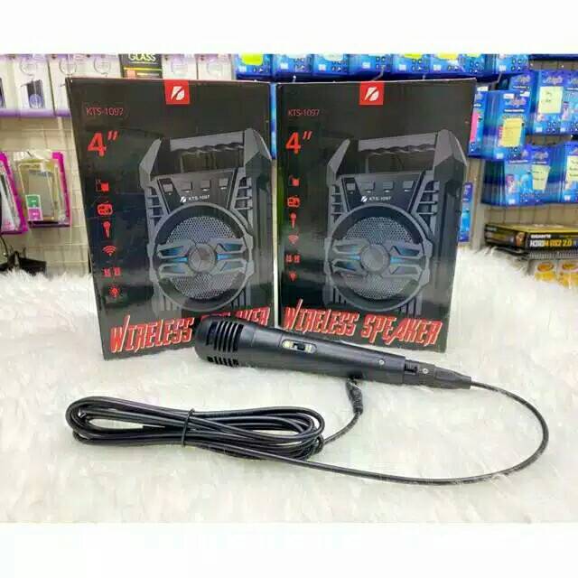 SPEAKER BLUETOOTH KTS 1092/1097 BONUS MIC KARAOKE/SALON AKTIF LED WIRELESS SPEAKER PORTABLE KTS-1097