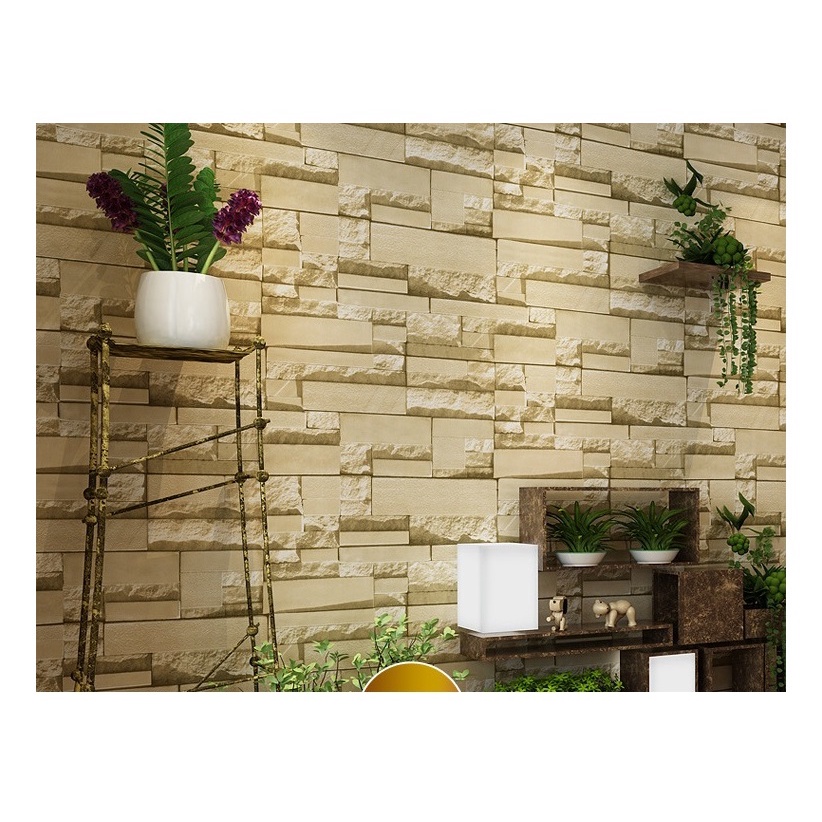 AKN88 - Wallpaper 3D Non Woven MOTIF Stereoscopic Retro Bricks-53cmx10m