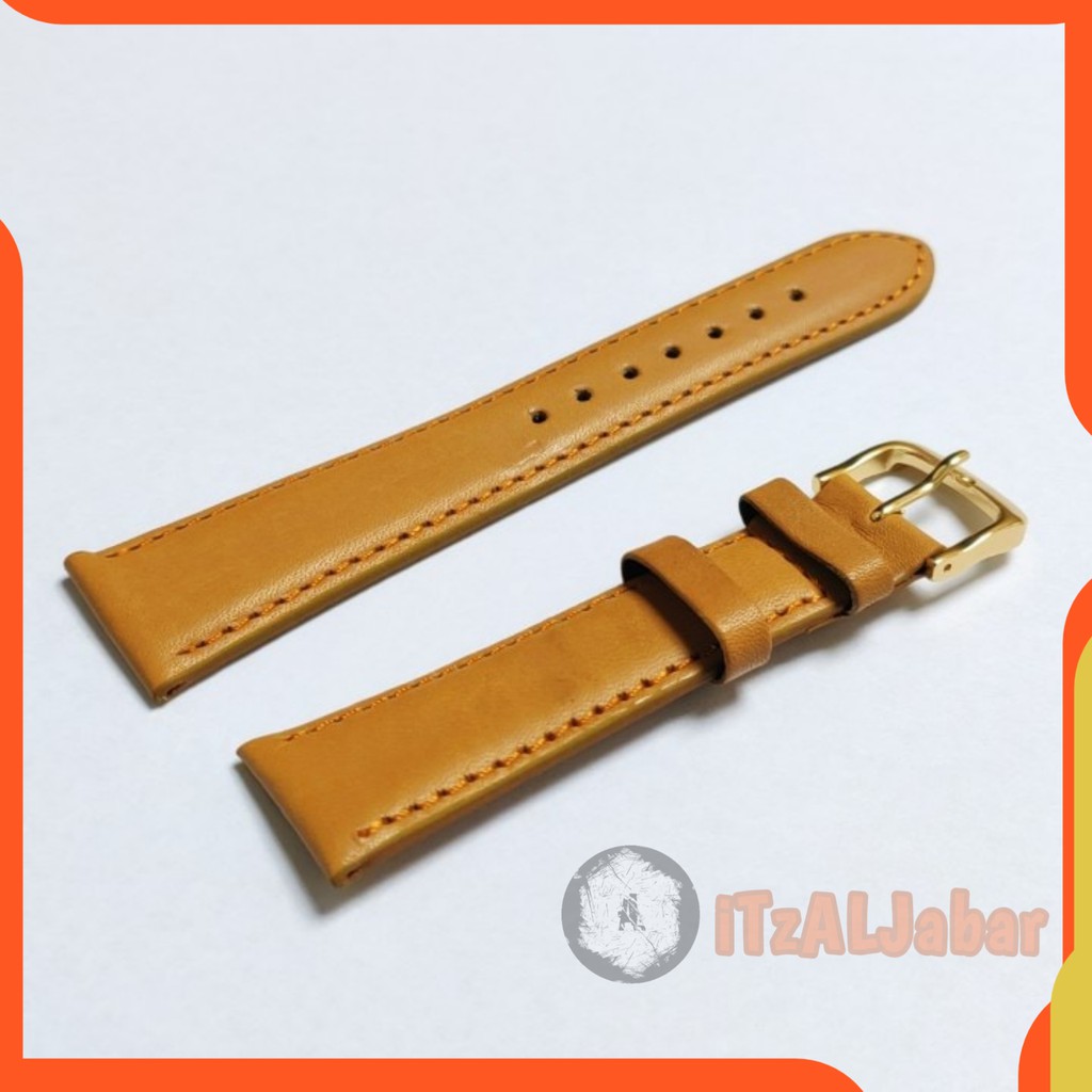 Tali jam tangan Kulit 20mm Leather strap Coklat terang GT20