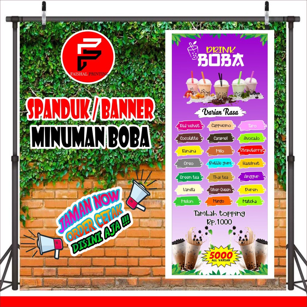 Spanduk / Banner minuman boba es boba