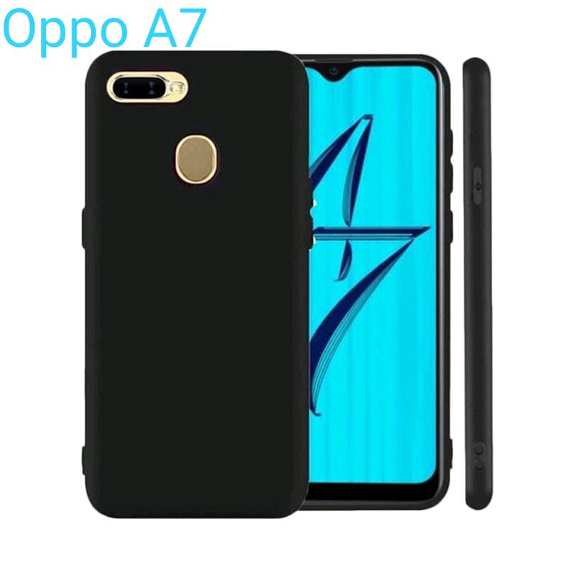 Jelly Black Case Matte Oppo A7. A12. A5S. F9