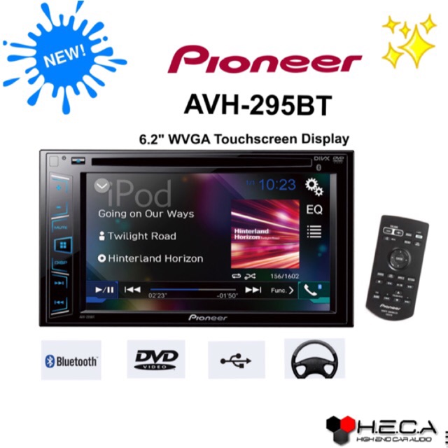 Pioneer AVH-295BT Tape Mobil AVH295BT Double din AVH 295 BT Head Unit AVH 295BT Audio