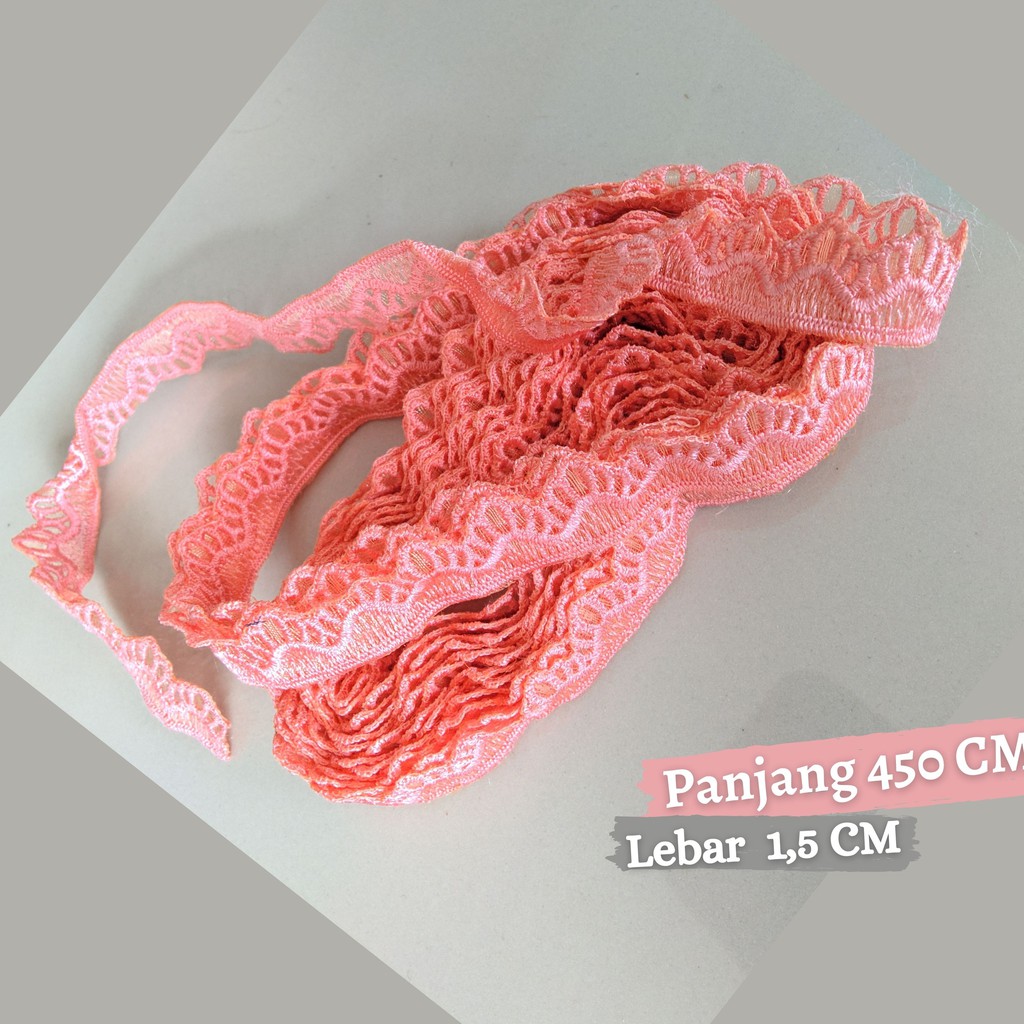 Renda Bordir Tempel Tile 4,5 Meteran Gamis Mukena
