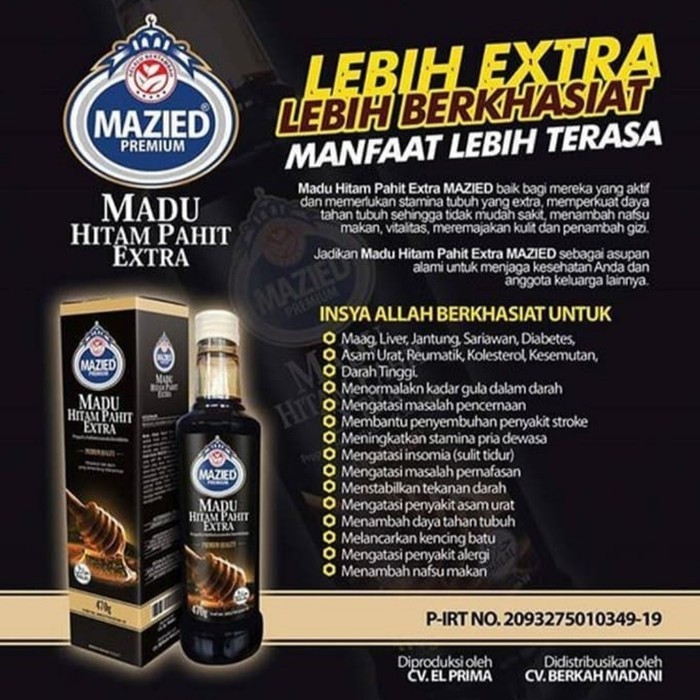

Madu Hitam Pahit Mazied | Plus Insulin 470gr