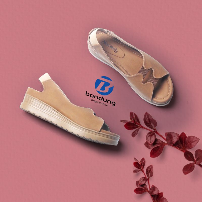 Original - Sepatu Wedges Casual  Slip On Wanita Terbaru Cantik