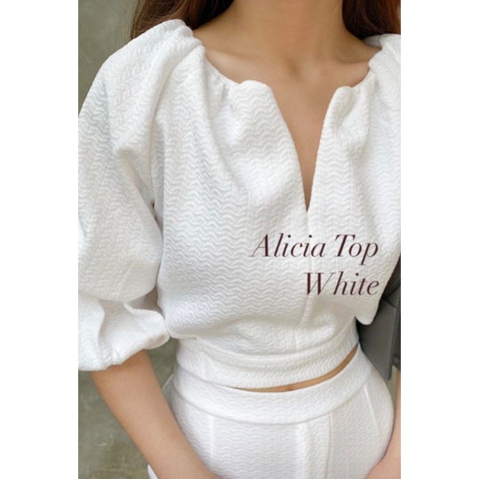 CLARYN THE LABEL ALICIA TOP WHITE