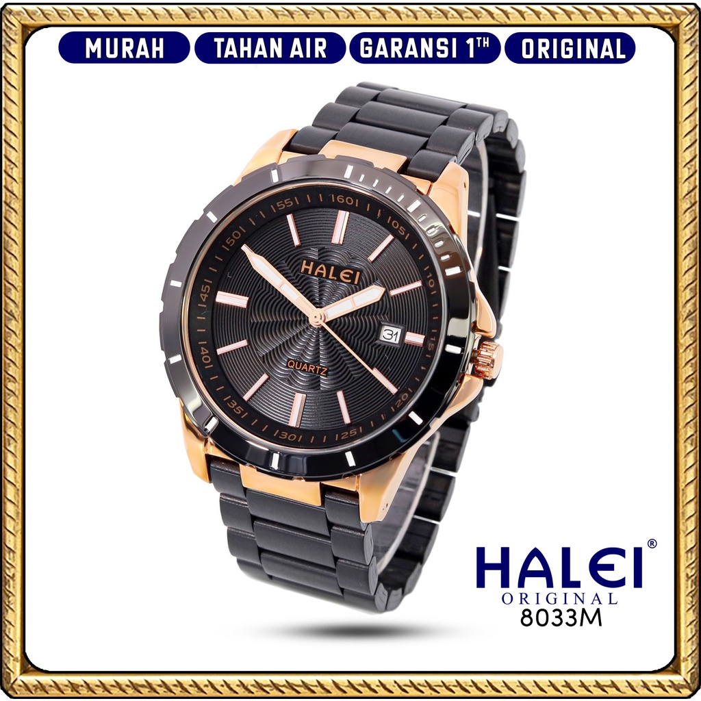 Original #Jam Tangan Halei ORI #Garansi 1 Tahun #Jam Tangan Rantai Pria Sport Bulat Ada Tanggal