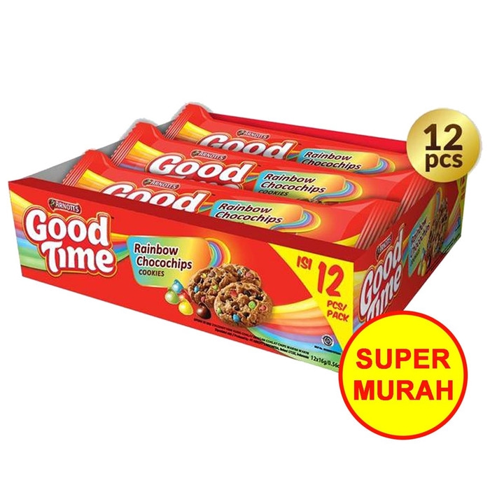 

Good Time Assorted Rainbow Cookies Chocolate kemasan 16 gr isi 12