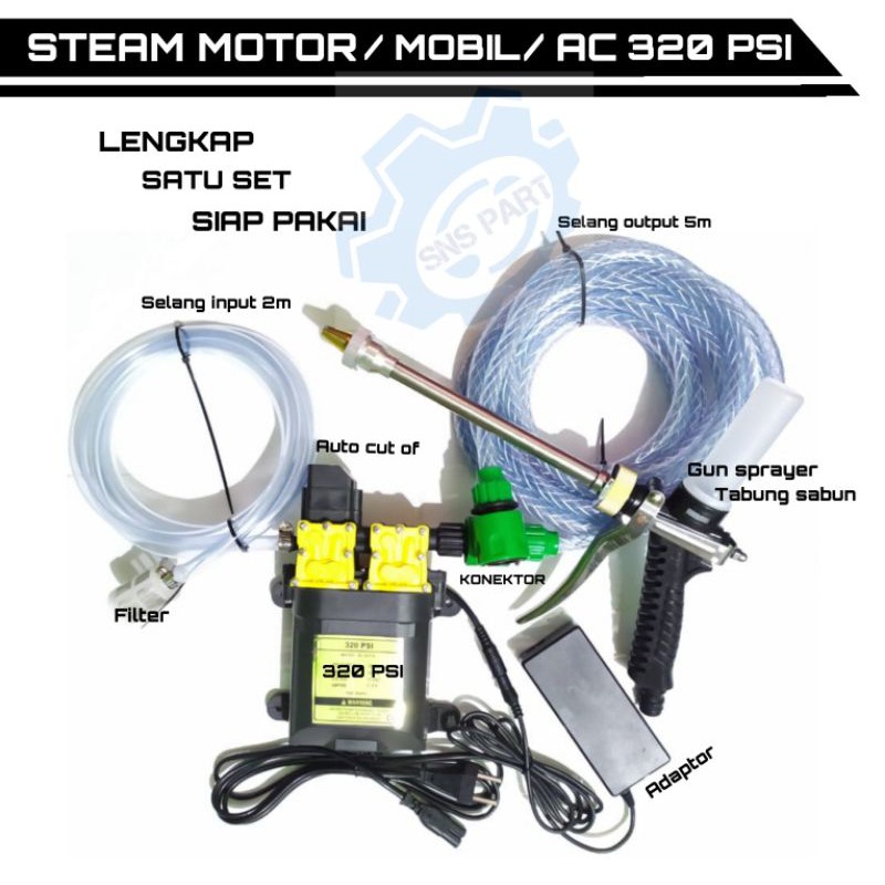 ALAT CUCI STEAM MOTOR / MOBIL / AC /  GUN SPRAYER METAL+TABUBG SABUN 320PSI 250PSI 160PSI 130PSI 100