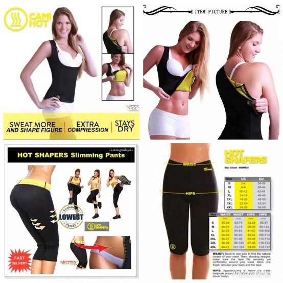 Neotex Cami Hot Shapers Full set Slimming Vest Hot Pants Fat Burner Rompi Pembakar Lemak