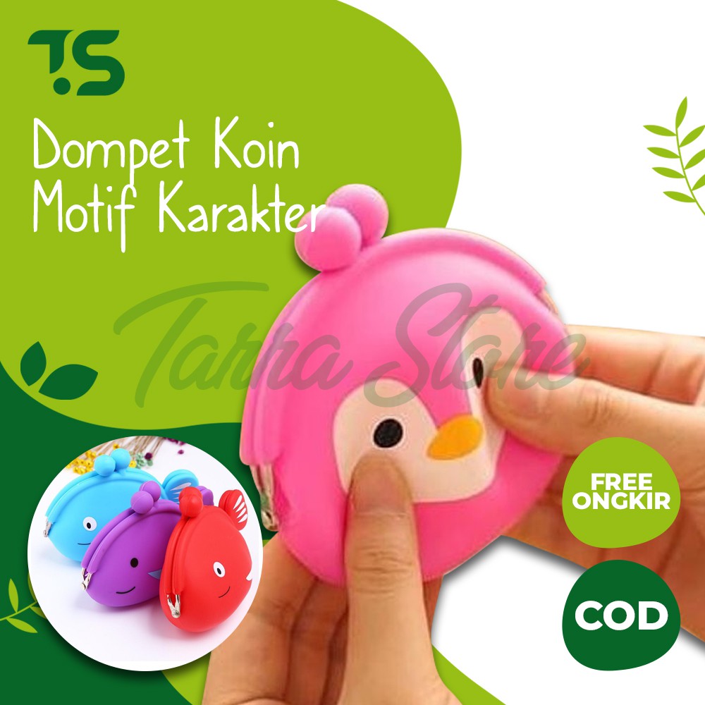 DOMPET KOIN Motif Karakter Lucu Bahan Karet Silicon Jelly Silicone Pounch