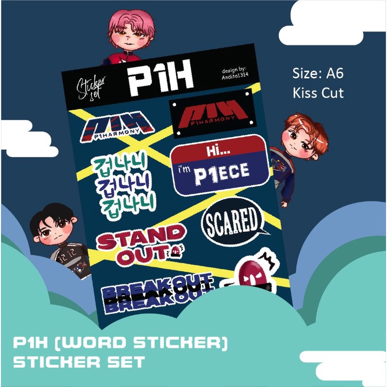 

P1H Words Sticker Set