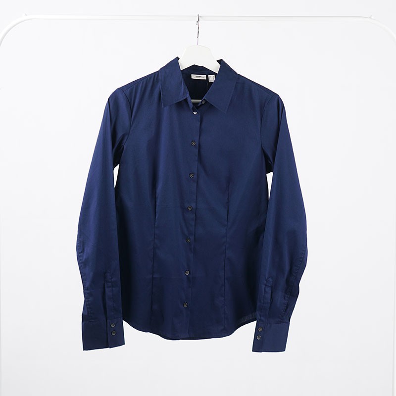 Kemeja Wanita- Long Slevee Curved Hem Motif Polos [ASL 13]-5