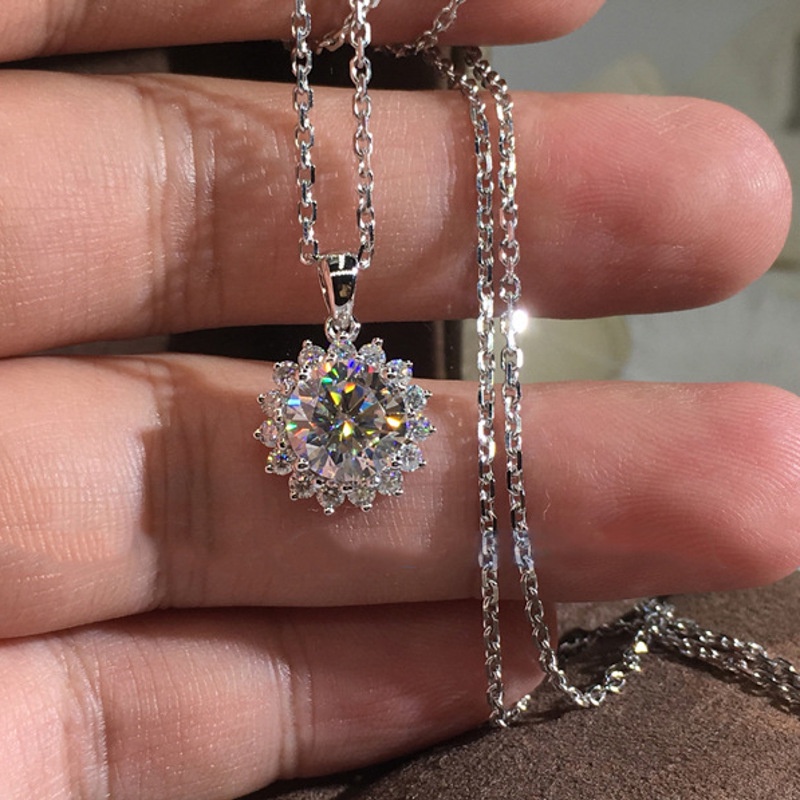 Kalung Liontin Bunga Matahari Bahan Stainless Steel Untuk Wanita