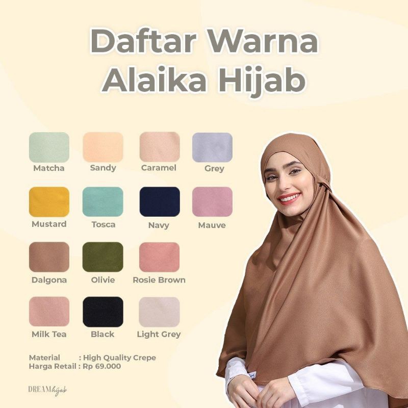 ALAIKA HIJAB/BERGO INSTAN | DREAMHIJAB-Grey