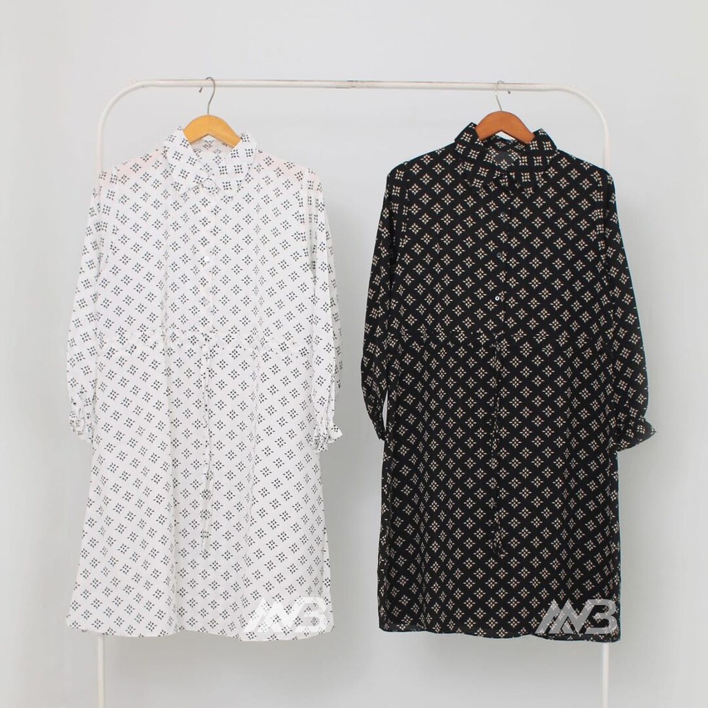 BEFAST - Tunik Kemeja AMIKU Motif 066 XL LD 100 cm PJ 92 cm / Tunik Kemeja Model Motif Kerah / Fashion Wanita Muslimah / Tunik Motif / Tunik Lengan Panjang / Keluaran Terbaru 2022 / Termurah