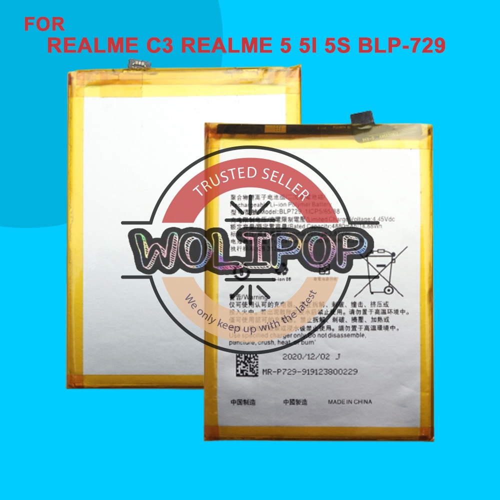 BATERAI BATRE REALME C3 REALME 5 5I 5S BLP-729 BLP729 ORIGINAL NEW