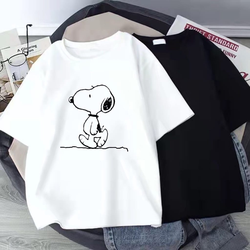 MYSTIQUE.ID-BAJU KAOS SNOOPY T-SHIRT LUCU DAN AESTHETIC