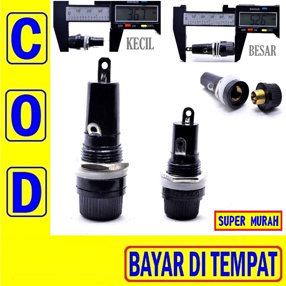 PAC 23I Holder Sekring Rumah Box Kotak Tempat Sikring Tabung Bulat Fuse Besar Kecil
