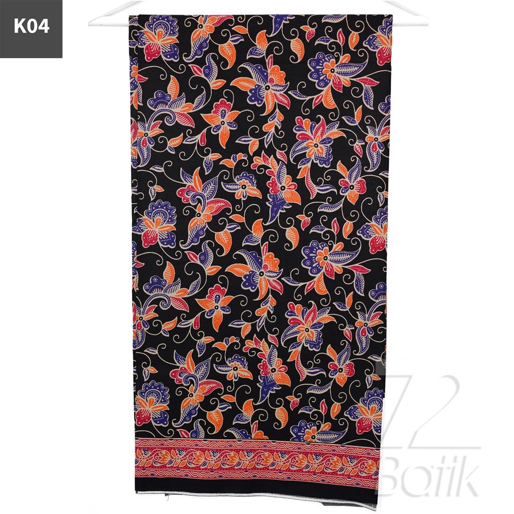 KAIN BATIK PREMIUM Bahan Katun Motif Kembang Clown Warna Merah 721945 Cap 72 Jarik Jarit Samping Kebat Panjang Batik Katun Modern Premium Bahan Seragam Batik Pernikahan Kantor Keluarga Murah Kamen Jadi Batik Bali Lembaran