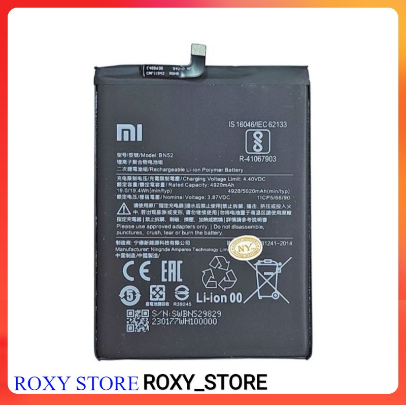 Battery Baterai Batre Xiaomi Redmi Note 9 BN54 Original