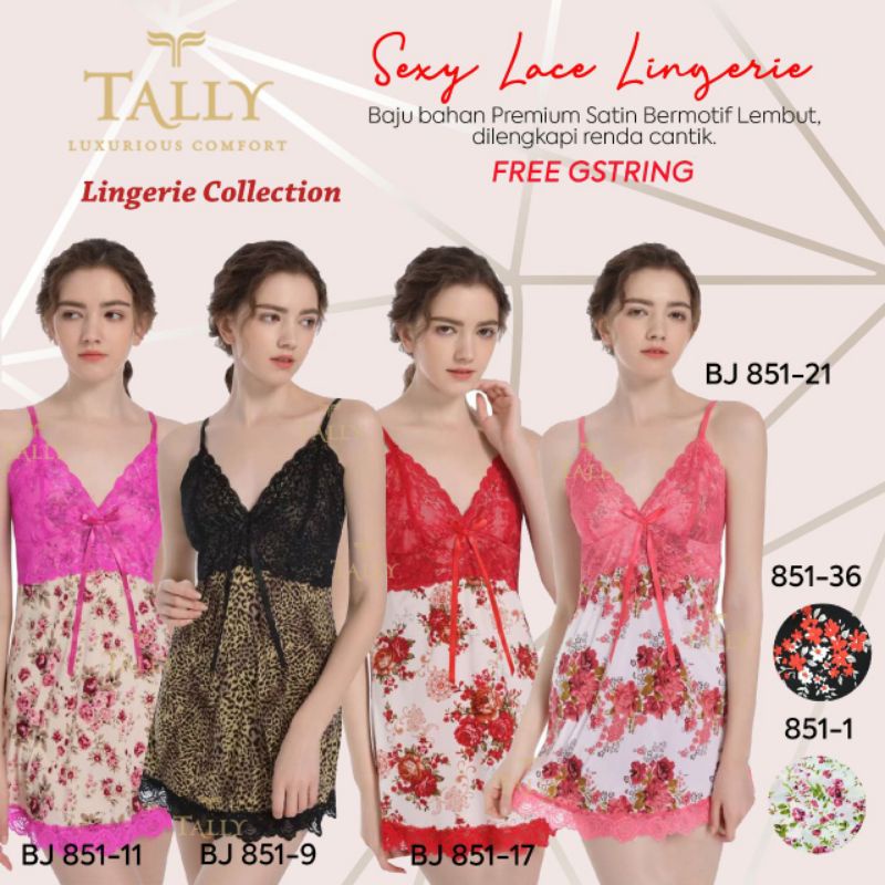 TALLY BAJU TIDUR / LINGERIE 851 | FREE SIZE | BAHAN SATIN PREMIUM