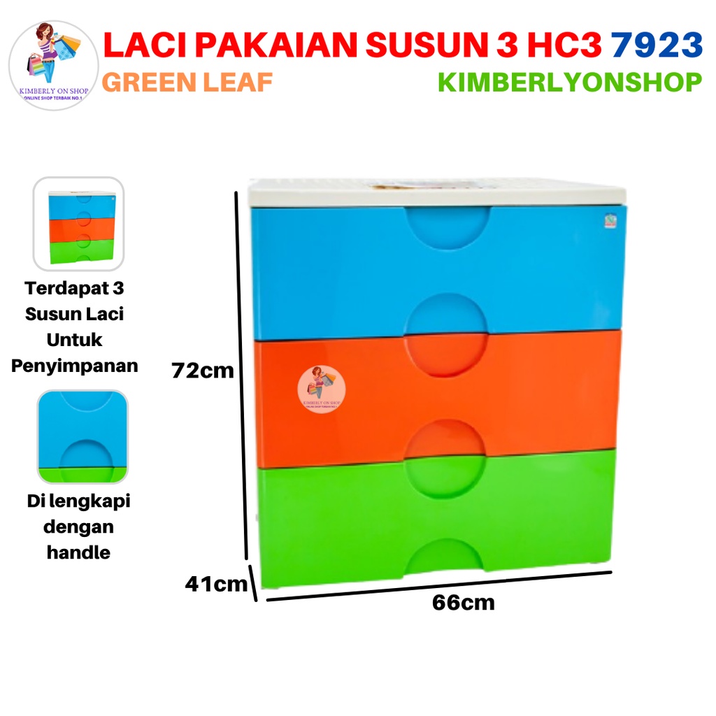 Tempat Pakaian Susun 3 7923 HC3 Green Leaf