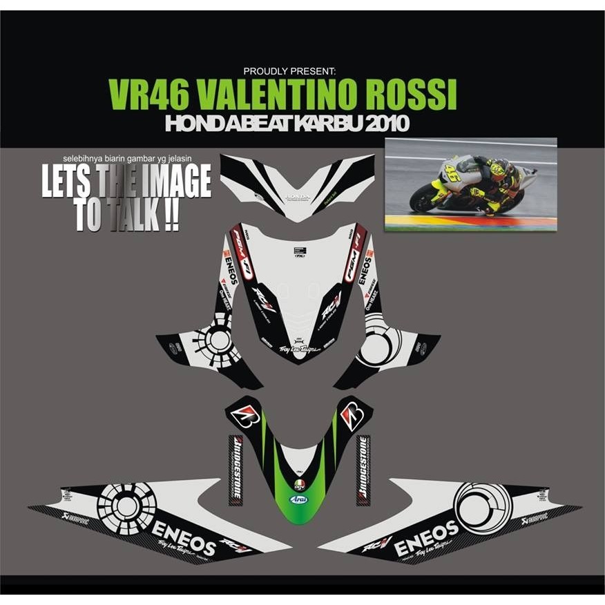 Decal Stiker Motor Honda Beat Karbu Full Body Hitam Grafis Racing Team Sticker Custom Variasi Motif 