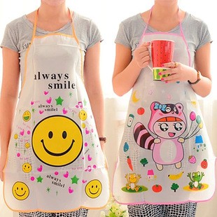 Celemek / Apron Masak Karakter Lucu Waterproof Tahan Minyak Transparan