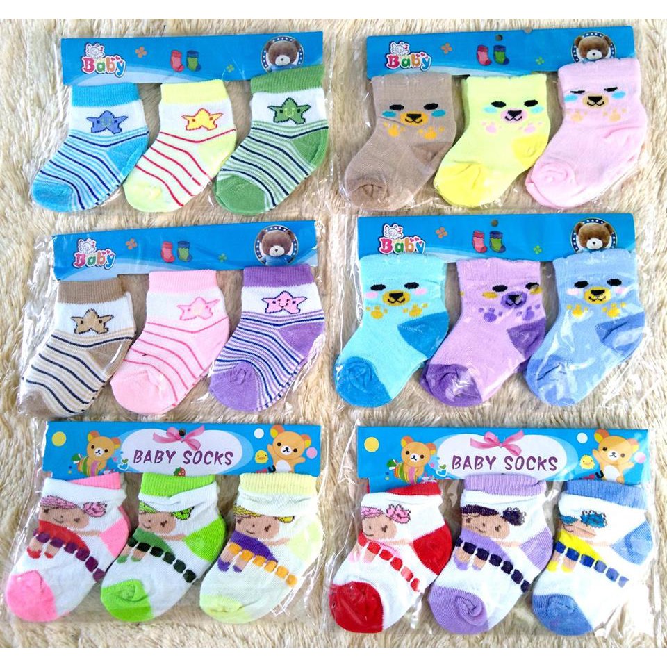 Kaos Kaki Bayi Isi 3 Bahan Spandex dan Bermotif Baby Kingdom/Winteku