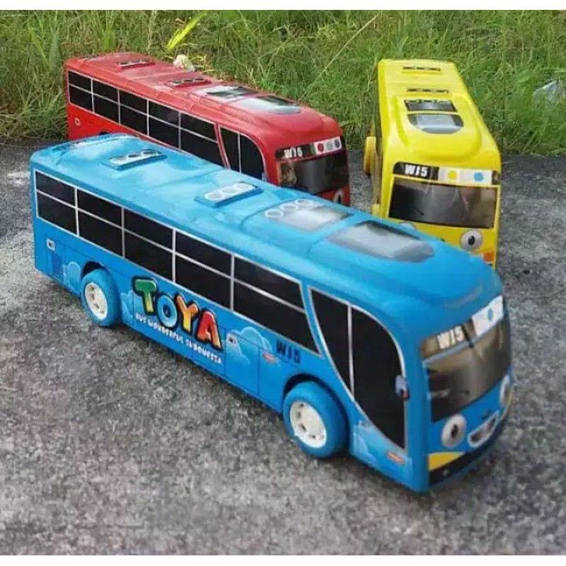 AJ Mainan Anak Mobil Pullback Bus Tayo Toya Panjang 19cm/ Mobil Mobilan Bis Tayo Besar