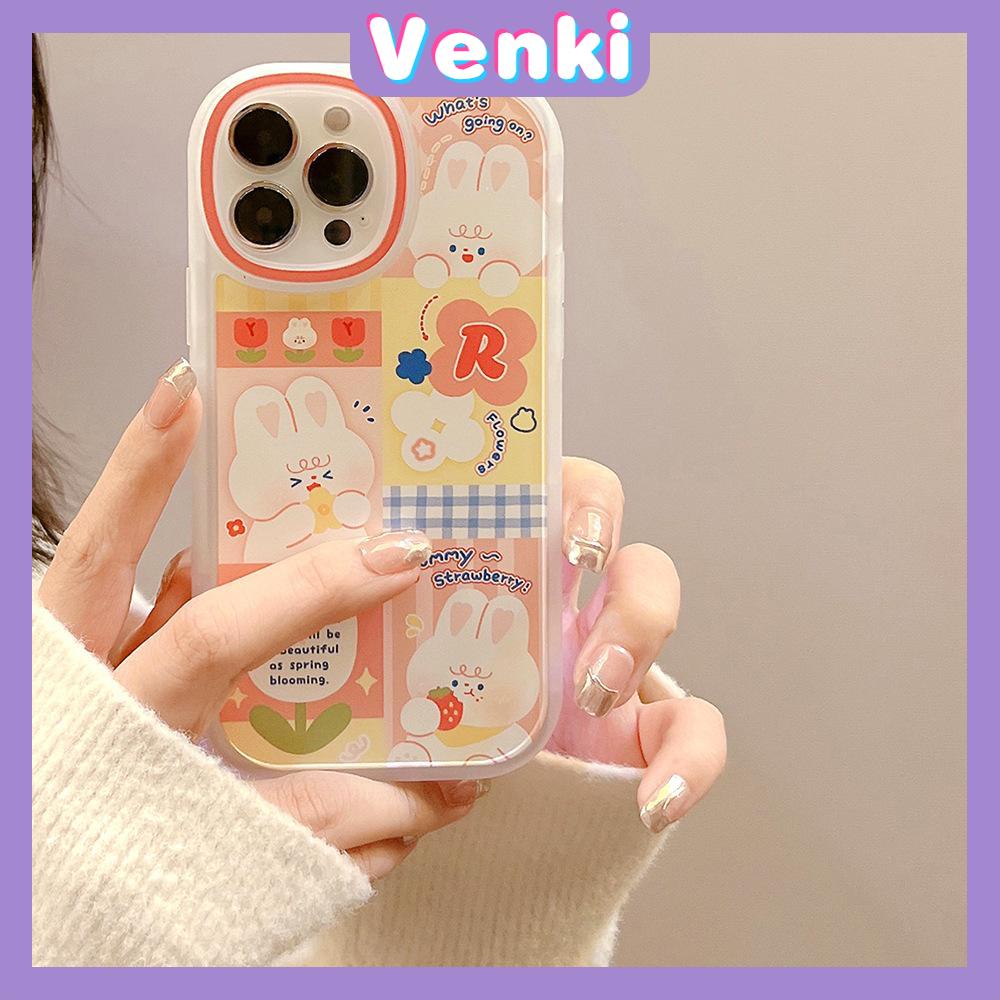 iPhone Case Silicone Soft Case Clear Case TPU Airbag Shockproof Full Coverage Protection Camera Pink Rabbit Cute For iPhone 13 Pro Max iPhone 12 Pro Max iPhone 11 iPhone 7 Plus