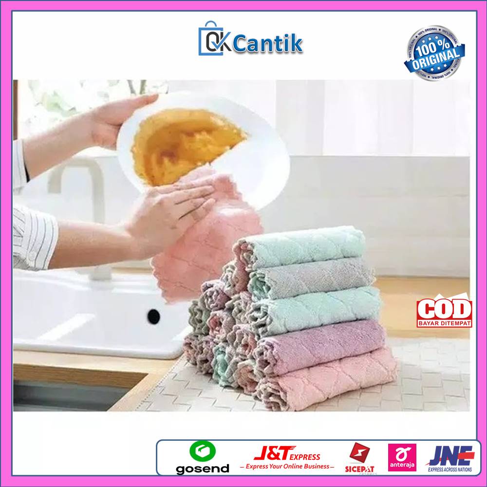 Lap Dapur Anti Minyak Kain Lap Microfiber Piring Kompor