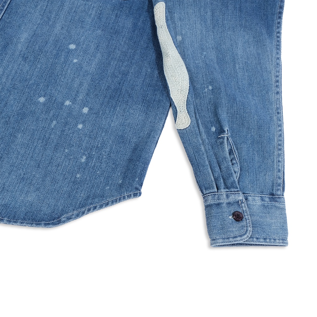 Kapital Bone Embroidery Denim Work Shirt Indigo